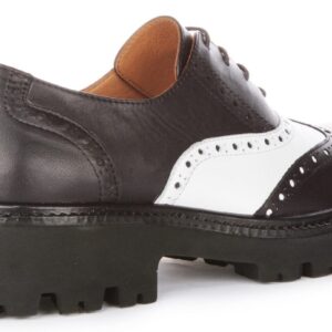 Millie Black White Leather Justin Reess Brogues