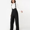 Pinstripe Thelma Suspender Trousers by Unique Vintage - Image 5