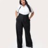 Pinstripe Thelma Suspender Trousers by Unique Vintage - Image 8