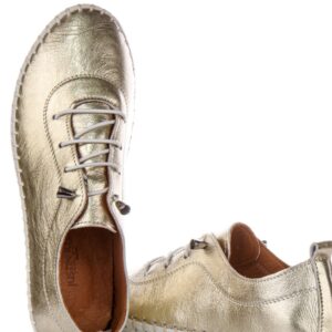 Lexi Flexible Leather Shoes in Gold
