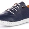 Lexi Flexible Leather Shoes in Navy - Image 2