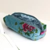 Blue & Pink Velvet Botanical Zip Pouch by POM - Image 4