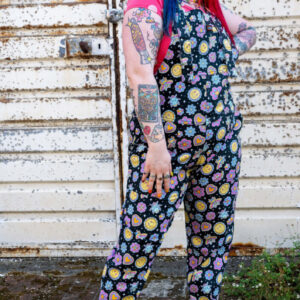 Run and Fly Bee Happy Dungarees in Stretch Twill Cotton Unisex Fit