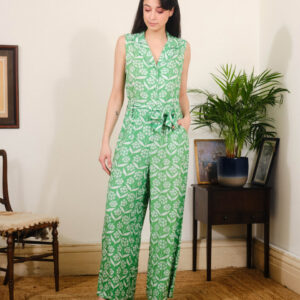 Audrey Phlox Green Jumpsuit by Pretty Vacant