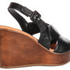 Celeste Wedge Sandals in Black Leather by Justin Reess - Image 2