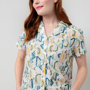 Pippa Blouse in Geo Aveline Print by Lily & Me