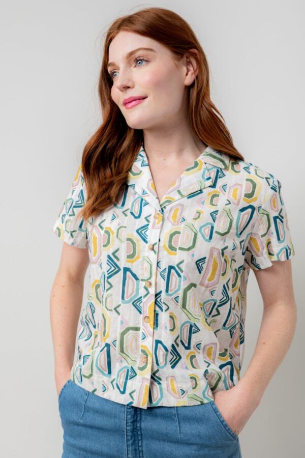 Pippa Blouse in Geo Aveline Print by Lily & Me
