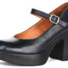 Amara T Bar Shoes in Navy Leather - Image 5