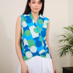 Nikki Top in Bauhaus Print by Pretty Vacant