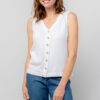 Allium Linen Blend Vest in White by Lily & Me - Image 7