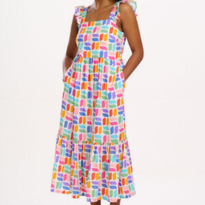 Estelle Shirred Midi Sun Dress by Sugarhill Brighton