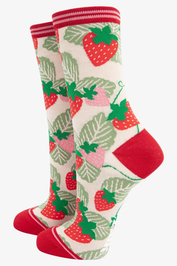 Strawberry Bamboo Socks by Sarta MSH