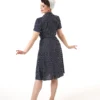 Navy Polka 1940's Shirt Dress by Pretty Retro - Image 3