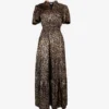 Roxy Tiered Maxi Dress- Gold, Metallic Leopard by Sarta - Image 2