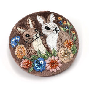 Bunnies embellished compact mirror by POM