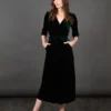 Sophia Wide Leg Jumpsuit - Green, Velvet by Sarta - Image 3