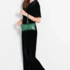 Lydia V-neck Jumpsuit- Black, Velvet by Sarta - Image 3