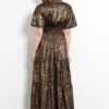Roxy Tiered Maxi Dress- Gold, Metallic Leopard by Sarta - Image 3