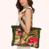 Woodland Owl Fringed Box Tote Bag by Powder - Image 2