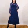 Jennifer Navy Cord Pinafore Dress by Pretty Vacant Clothing - Image 3