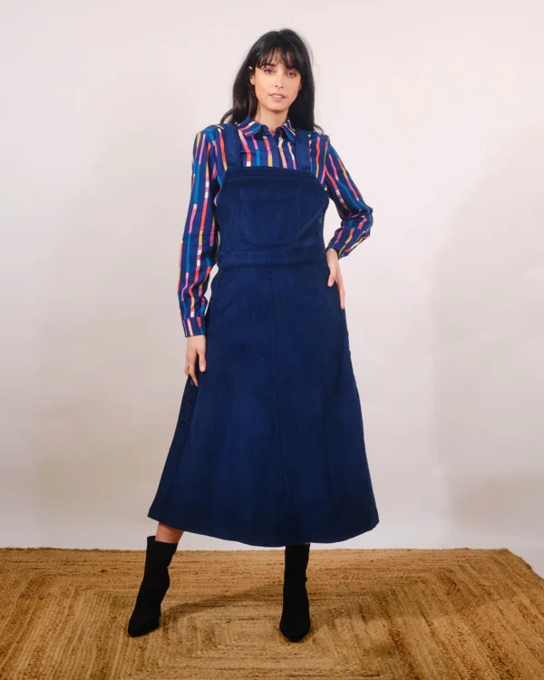 Pretty Vacant Jennifer Dress in Navy Jumbo Cord