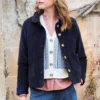 Ash Stretch Cotton Jumbo Cord Jacket Navy by Lily & Me - Image 2