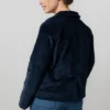 Ash Stretch Cotton Jumbo Cord Jacket Navy by Lily & Me - Image 4