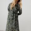 Anya Cotton Pincord Midi Shirt Dress Moss by Lily & Me - Image 3