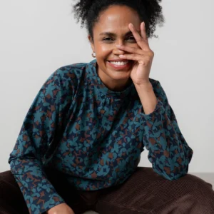 Bayberry Batwing Printed Top Navy by Lily & Me