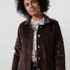 Ash Stretch Cotton Jumbo Cord Jacket Chocolate by Lily & Me - Image 2