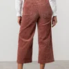 Isla Wide Leg Antique Rose Cropped Cord Trouser by Lily &  Me - Image 2