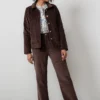Strachan Stretch Cord Wide Leg Trouser Chocolate by Lily & Me - Image 2