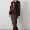 Strachan Wide Leg Chocolate Stretch Cord Trouser by Lily &  Me - Image 4