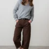 Woodchester V-Neck Boxy Knit Jumper Grey by Lily & Me - Image 3