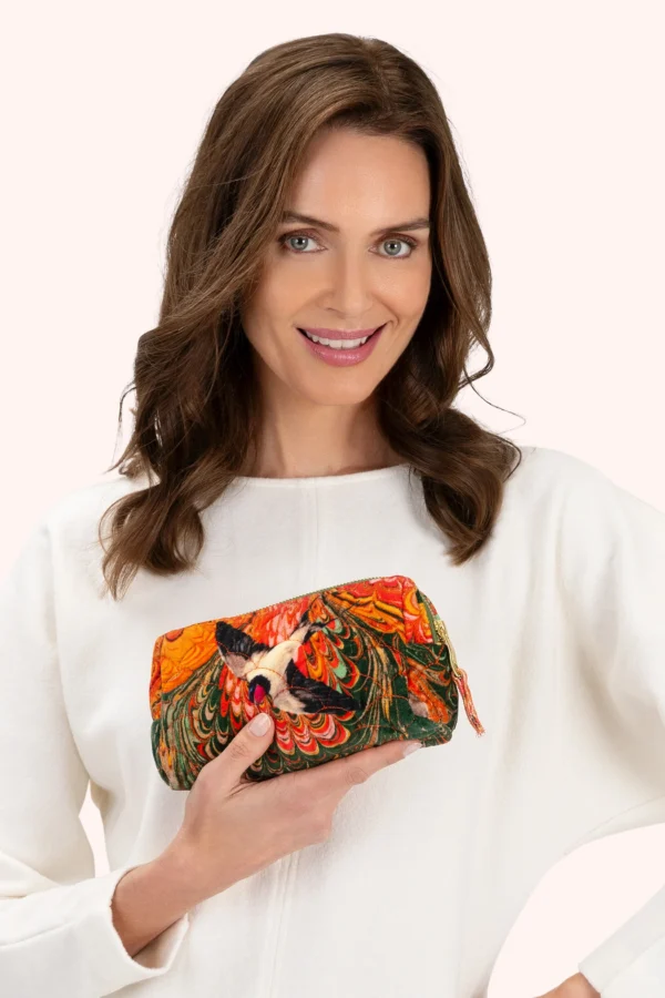 Marbled Swallow Quilted Vanity Bag by Powder Design