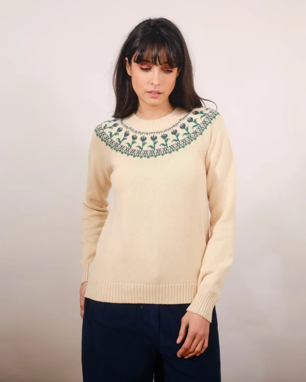 Pretty Vacant Santiago Tulip Button Neck Sweater