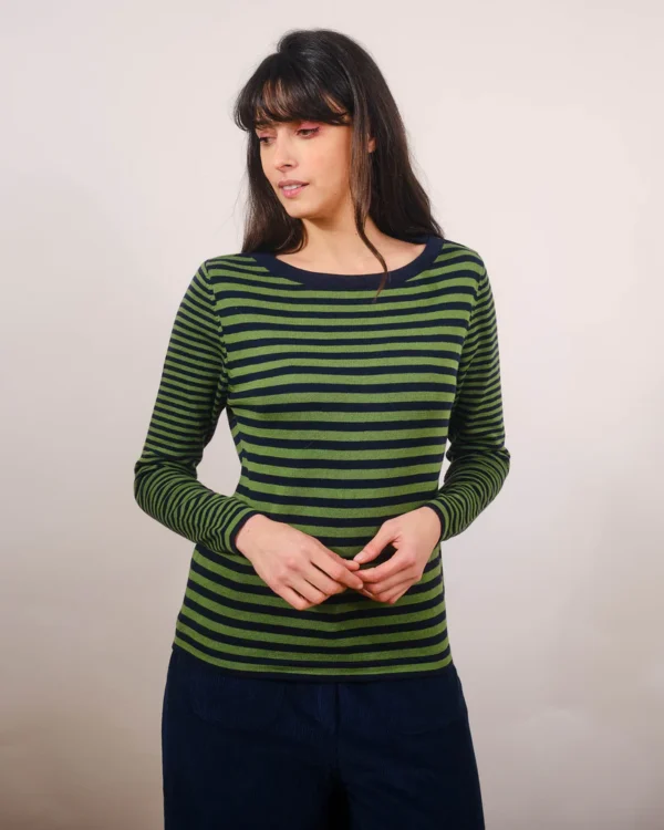Pretty Vacant Stripe Sweater in Green