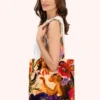 Cream Posy Monkey Velvet Tote Bag by Powder Design - Image 3