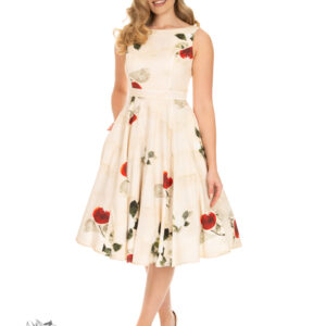 Martha Ivory Swing Dress by Hearts & Roses London