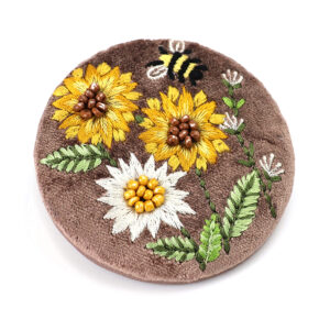 Sunflowers embellished compact mirror by POM