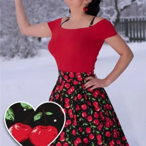 Carolyn Cherry Skirt Dotty Dolly