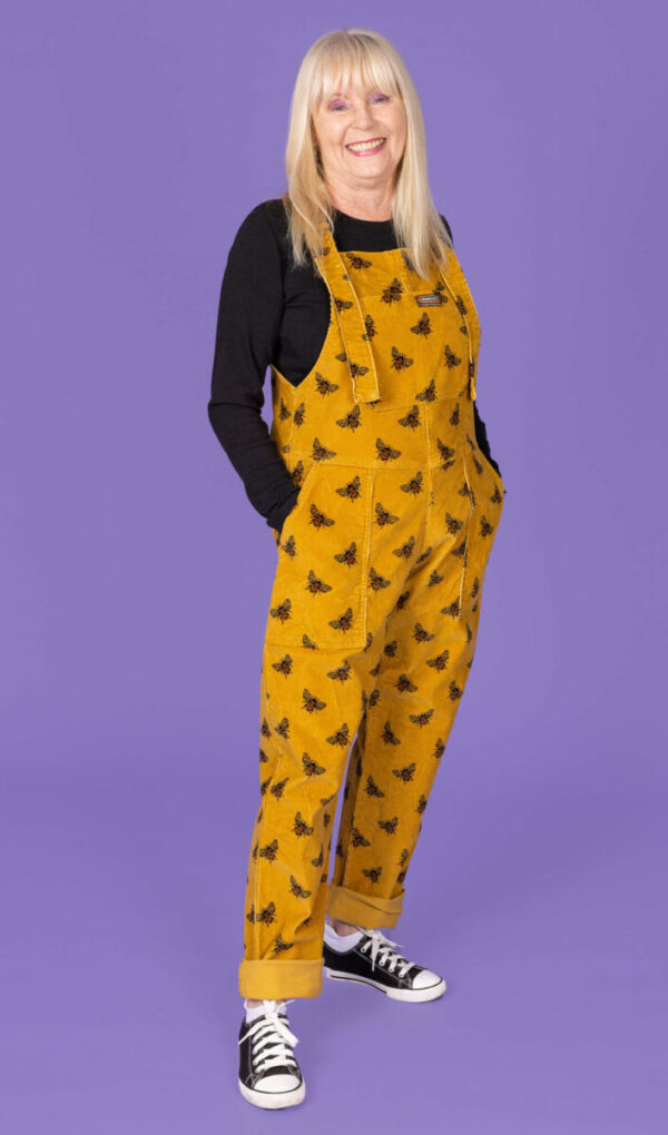 Run and Fly Bee Dungarees in Cotton Corduroy Unisex Fit