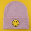Smiley Face Pink Beanie Hat - Image 2
