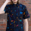 Galaxy Shirt Short Sleeved in Cotton by Run and Fly - Image 5