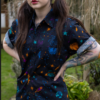 Galaxy Shirt Short Sleeved in Cotton by Run and Fly - Image 2