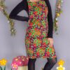 70's Floral Midi Black Pinafore by Run & Fly - Image 2