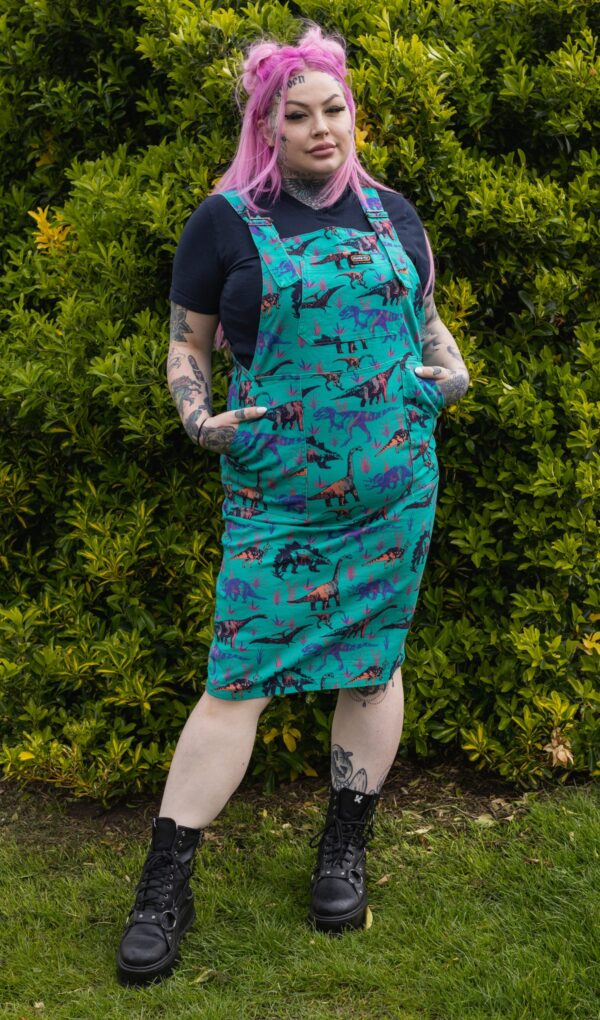 Adventure Dino Midi Jade Pinafore by Run & Fly