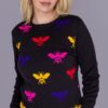 Bee in a Rainbow Black Unisex Jumper by Run and Fly - Image 2