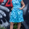 Cherry Blossom Blue Tea Dress in Cotton from Run and Fly - Image 4