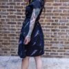 Black Rainbow Lightning Bolt Tea Dress in Cotton from Run and Fly - Image 5